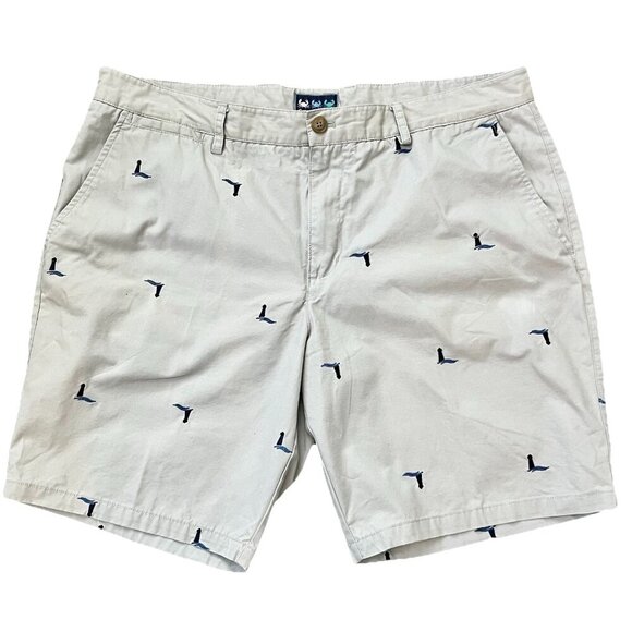 Charleston Threads Chino Shorts Size 38 Embroidered All Over Lighthouse Print - Picture 1 of 8